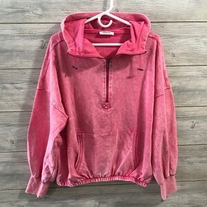 BN Zenana Outfitters Pink Zip-Up Sweatshirt